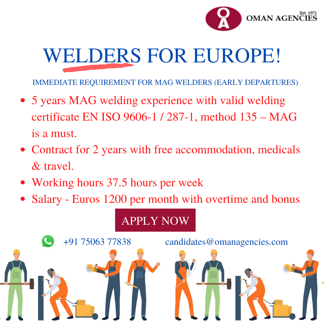 100 amazing Welding jobs in Europe for Welders from India